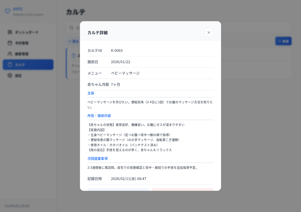 電子カルテ画面
